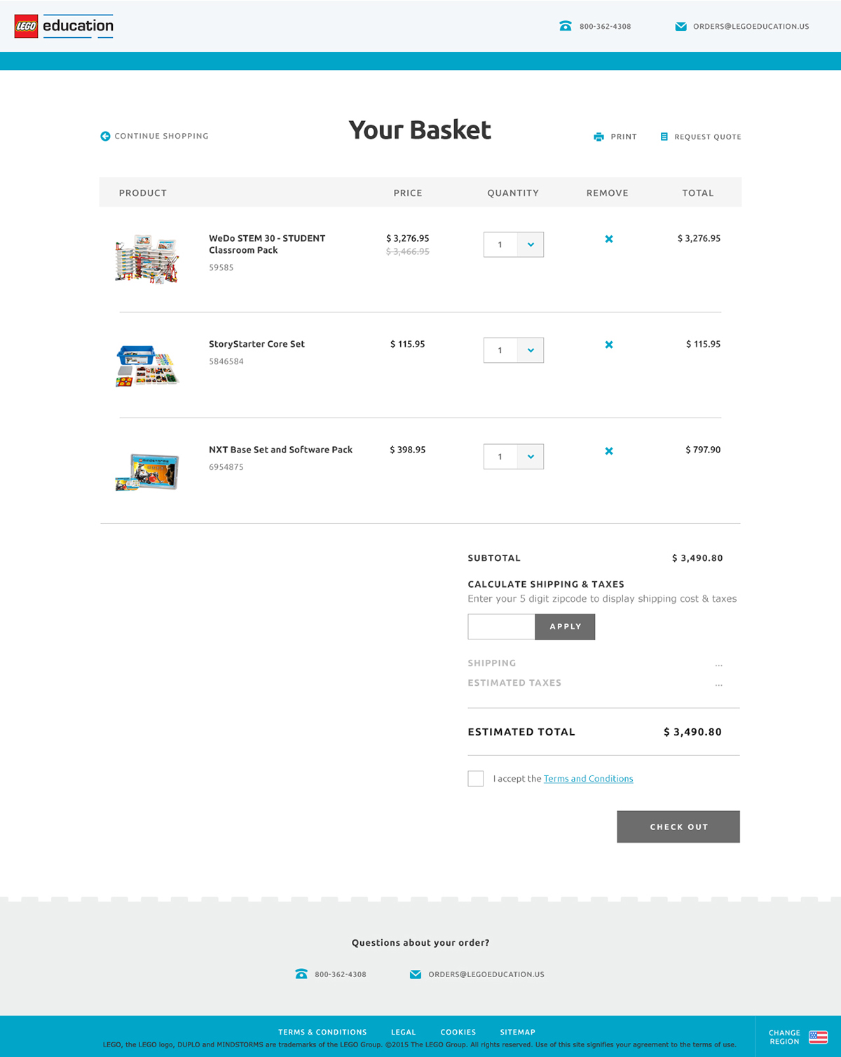 Lego Checkout Page