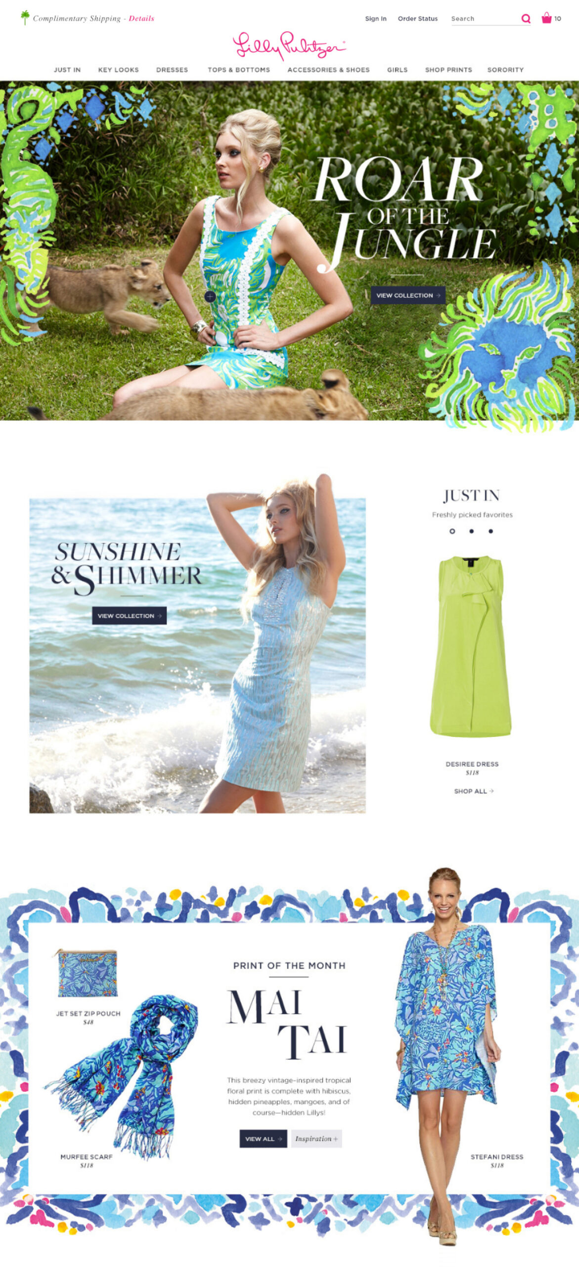 Lilly Pulitzer Homepage top