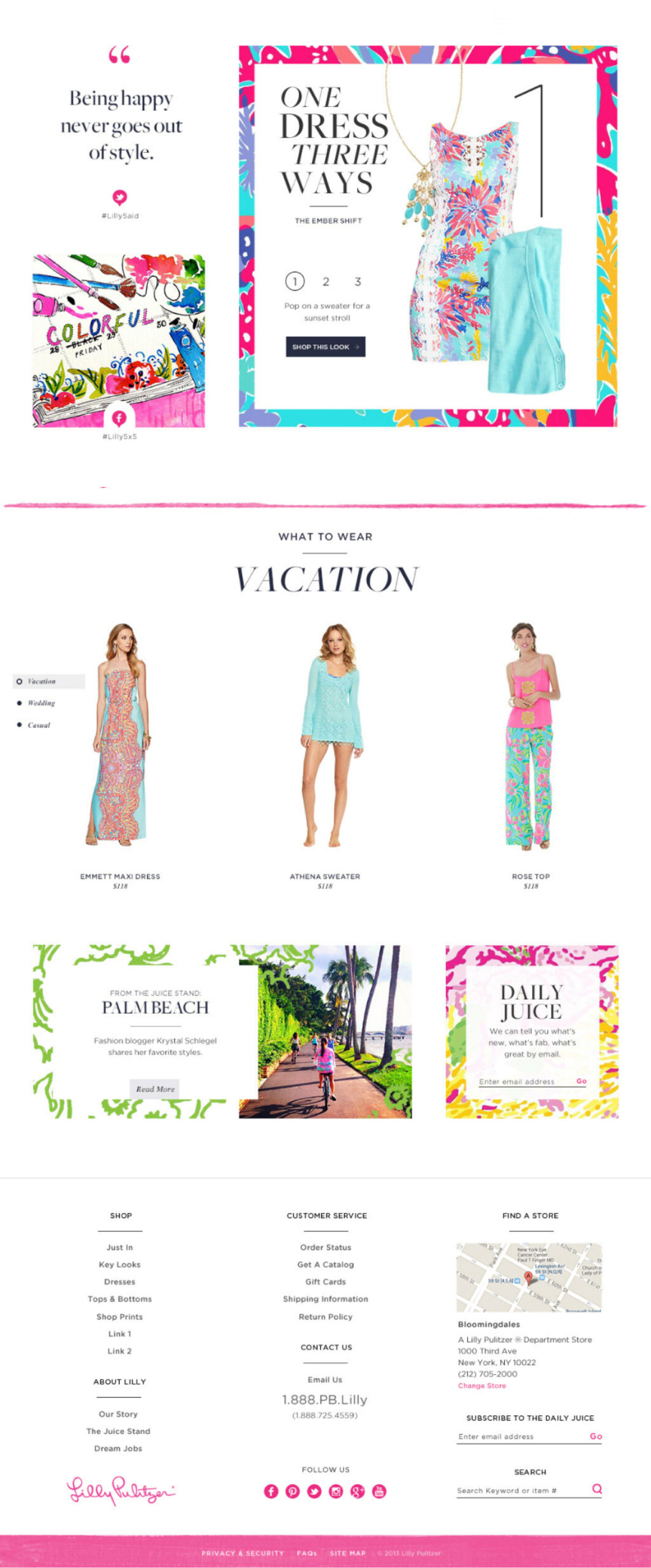 Lilly Pulitzer Homepage bottom